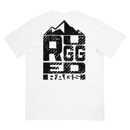 Distressed "Rugged Rags" Block Logo heavyweight t-shirt